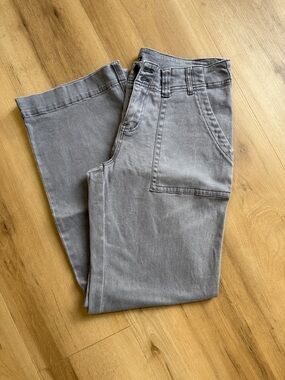 Flamingals Wide Leg Utility Pants in Gray